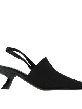 Ferragamo Algedi 7.5 Black Pointed Toe Mule sling back Heels